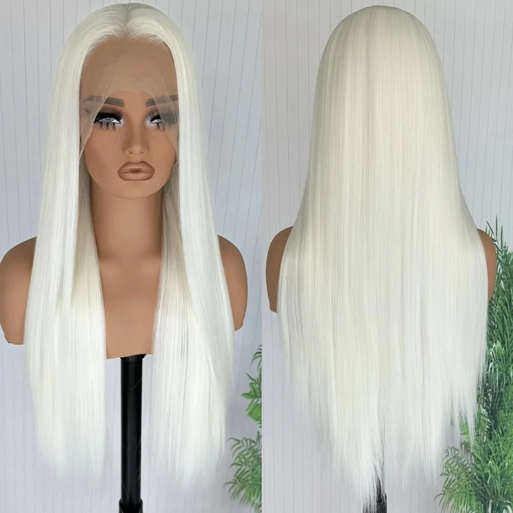 22” White Blonde Beautiful Lace Front Wig NEW